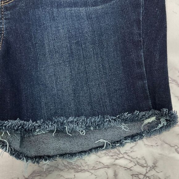 Maison Jules Blue Dark Wash Custom Cutoff Denim Shorts 6 28 in - Picture 2 of 5